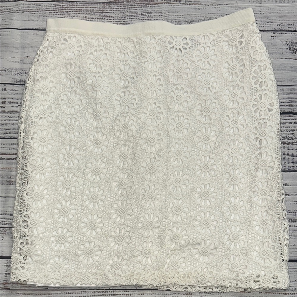 Ann Taylor‎ Cotton Blend Lace Novelty Skirt Size 6